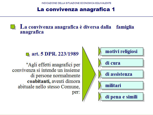 nucleo familiare ISEE - La convivenza anagrafica esempio 01