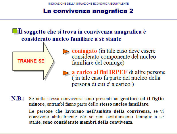 nucleo familiare ISEE - La convivenza anagrafica esempio 02