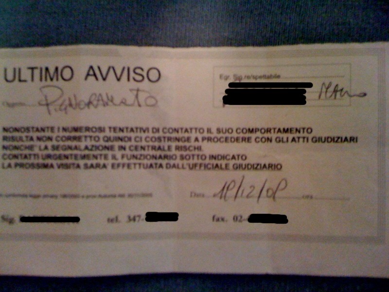 avviso scorretto avviso scorretto